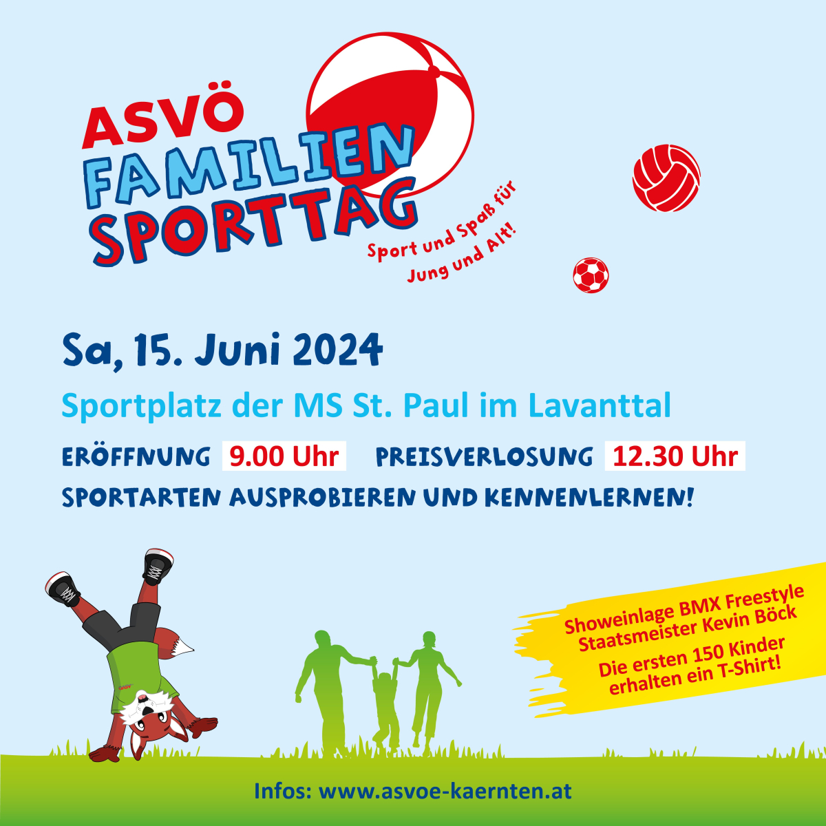 Sei dabei beim 8. Unterkärntner ASVÖ Familiensporttag!