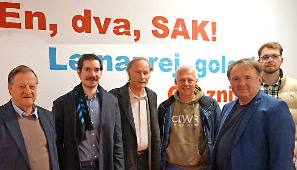 © SAK: Vizepräsident des SAK Albin Waldhauser, Landessekretär des ASVÖ Kärnten Kajetan Hackl, ASVÖ Kärnten Präsident Dr. Christoph Schasché, geschäftsführender Präsident des SAK Marko Wieser, Generalsekretär des SAK Silvo Kummer und Mag. Manuel Jug